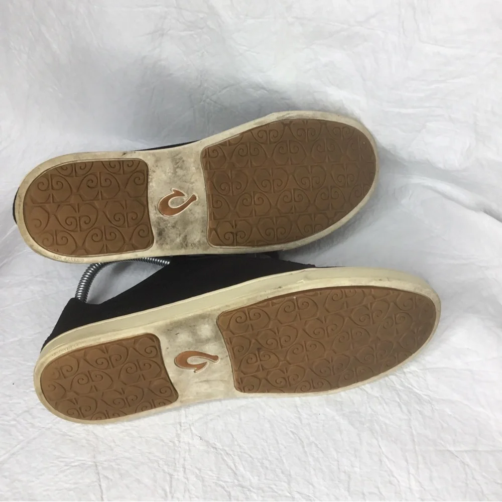 OluKai Pehuea Li Black Mesh Convertible Sneakers W 9.5 Casual Shoes Drop Back